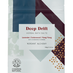 Verdant Alchemy Deep Drift herbal bath salts made with lavender, ylang ylang and dried chamomile flowers