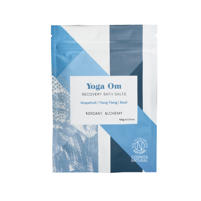 Verdant Alchemy Yoga Om recovery mineral bath salts made with magnesium to help you recover post practice or after exercise