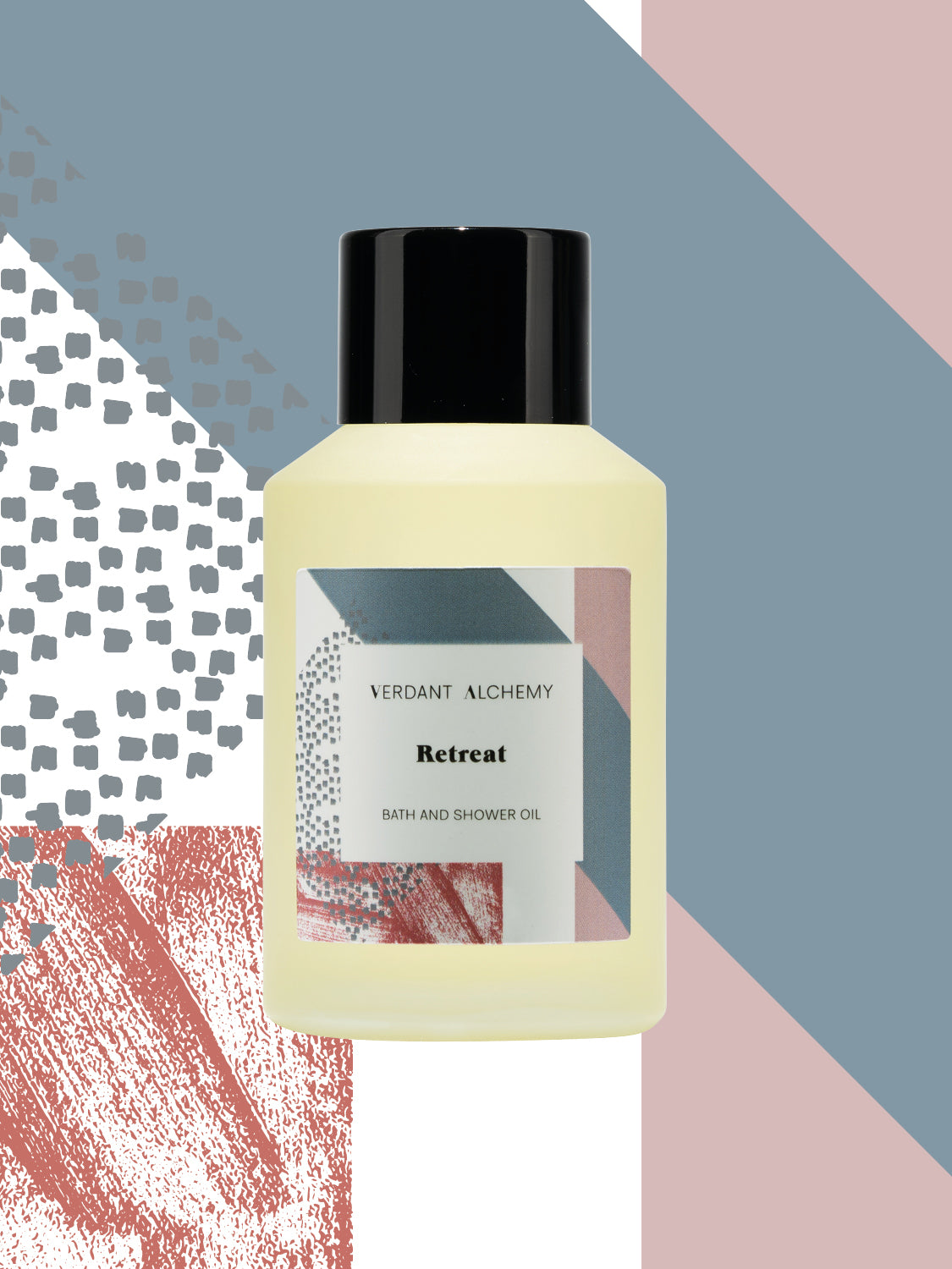 Verdant Alchemy Retreat luxury natural bath oil made with lavender and ylang ylang to help calm nerves and relax mind body and soul