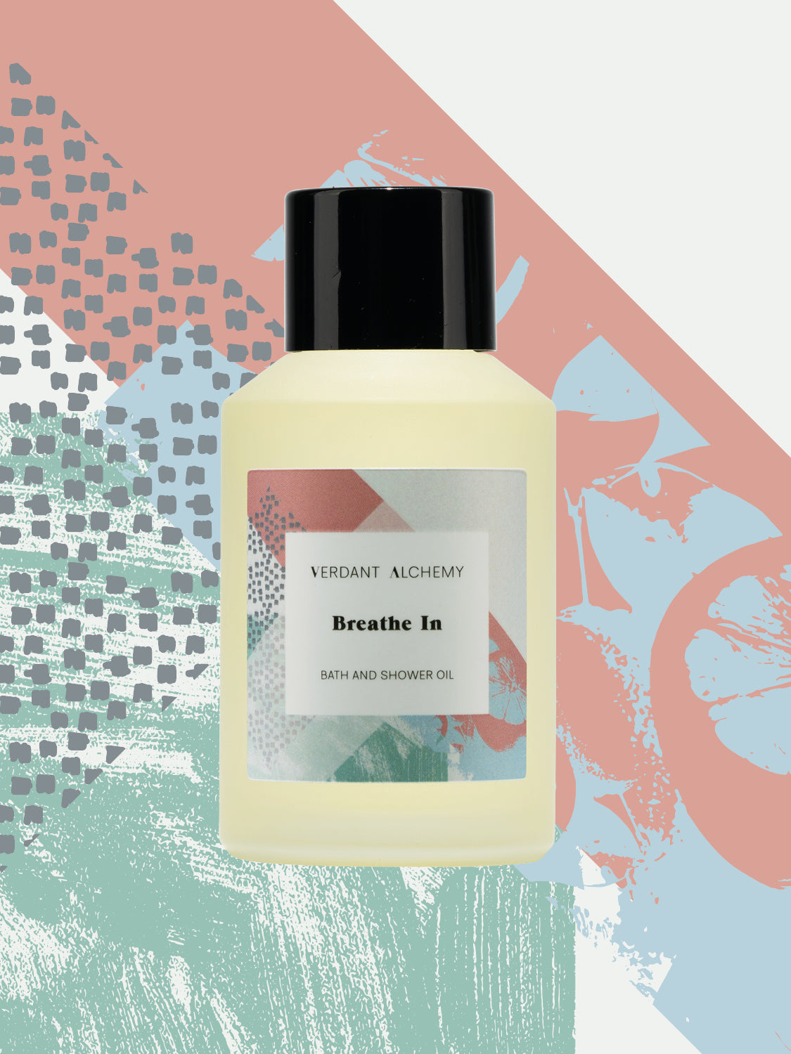 Verdant Alchemy Breathe In luxury natural bath oil made with eucalyptus and lemon essential oils to help relax mind and body and clear airways.